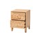 Baxton Studio Hosea Japandi Carved Honeycomb Natural 2-Drawer Nightstand 246-13627-ZORO - alternate 8